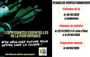 Stages perfectionnement de l'archer 2026