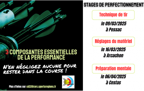 Stages perfectionnement de l'archer 2025